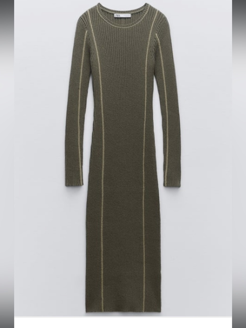Zara // NWOT Knit Trim Detail Midi Dress